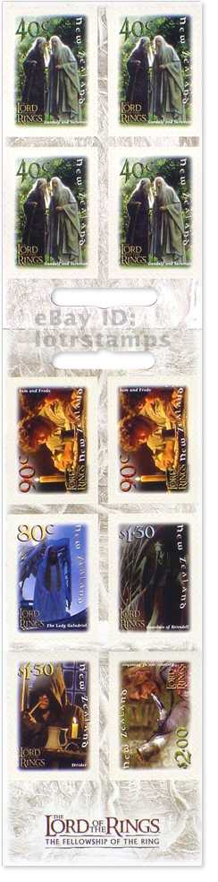 Inside booklet showing 4 x 40c, 2 x 90c, 80c, $1.30, $1.50 and $2.00 self-adhesive stamps